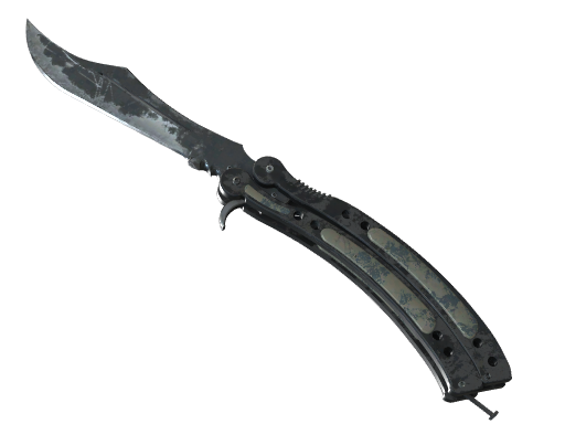 ★ StatTrak™ Butterfly Knife | Night (Battle-Scarred)