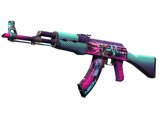 Souvenir AK-47 | Neon Rider (Well-Worn)