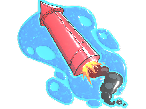 Sticker | Big Red Rocket (Glitter)